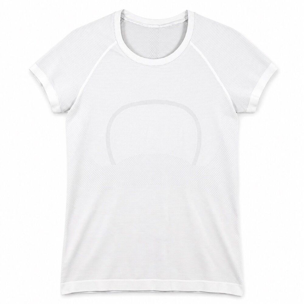 Lululemon Swiftly Tech Short Sleeve Top Women Size 12 White Seamless Running Gym